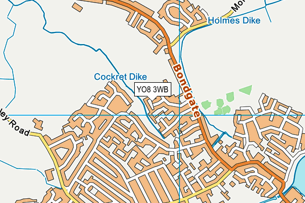 YO8 3WB map - OS VectorMap District (Ordnance Survey)