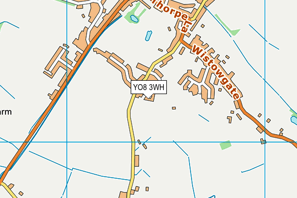 YO8 3WH map - OS VectorMap District (Ordnance Survey)