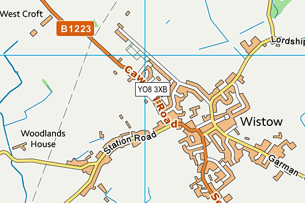 YO8 3XB map - OS VectorMap District (Ordnance Survey)