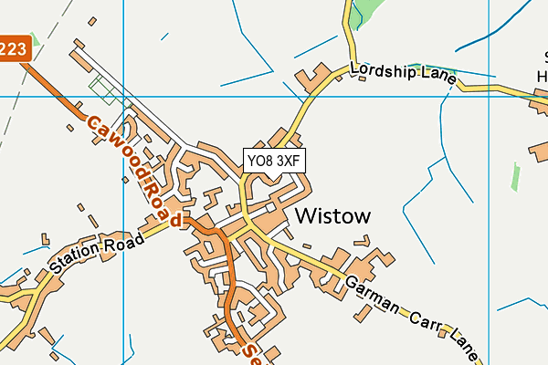 YO8 3XF map - OS VectorMap District (Ordnance Survey)