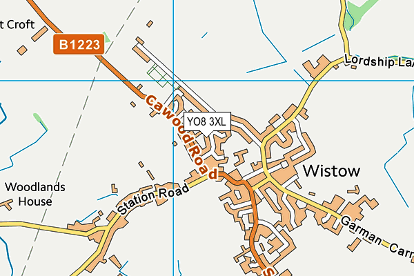 YO8 3XL map - OS VectorMap District (Ordnance Survey)