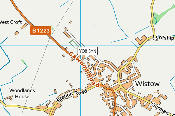 YO8 3YN map - OS VectorMap District (Ordnance Survey)