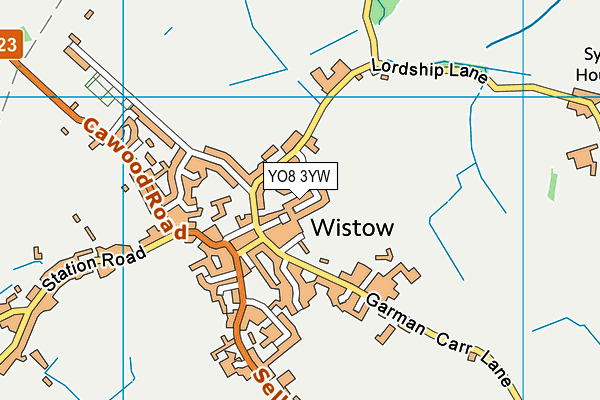 YO8 3YW map - OS VectorMap District (Ordnance Survey)