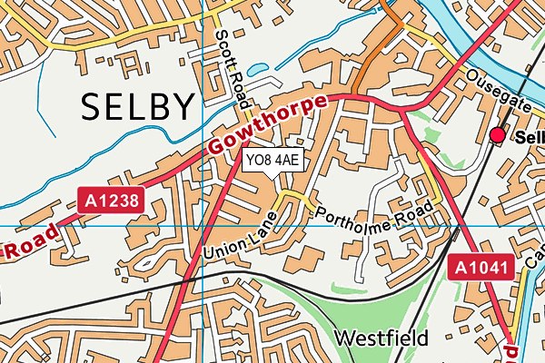 YO8 4AE map - OS VectorMap District (Ordnance Survey)