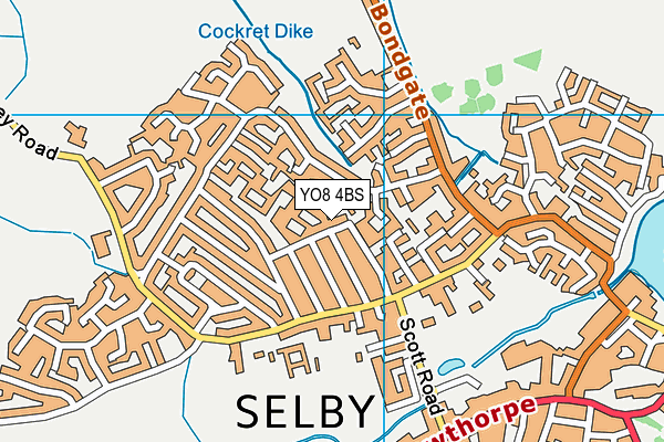 YO8 4BS map - OS VectorMap District (Ordnance Survey)