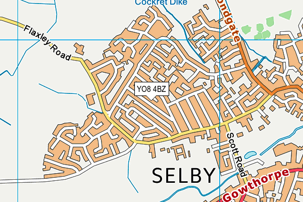 YO8 4BZ map - OS VectorMap District (Ordnance Survey)