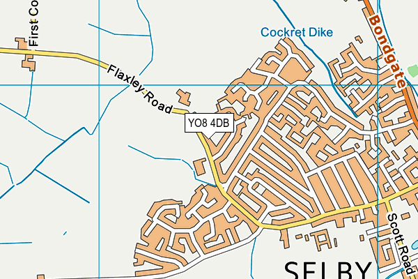 YO8 4DB map - OS VectorMap District (Ordnance Survey)