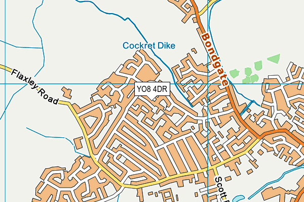 YO8 4DR map - OS VectorMap District (Ordnance Survey)