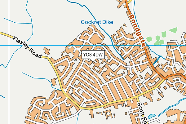 YO8 4DW map - OS VectorMap District (Ordnance Survey)