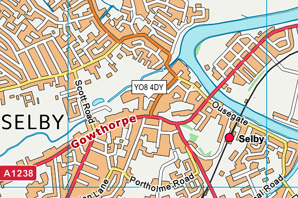 YO8 4DY map - OS VectorMap District (Ordnance Survey)