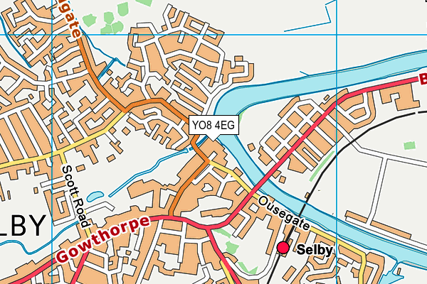 YO8 4EG map - OS VectorMap District (Ordnance Survey)