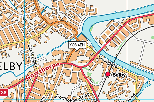 YO8 4EH map - OS VectorMap District (Ordnance Survey)