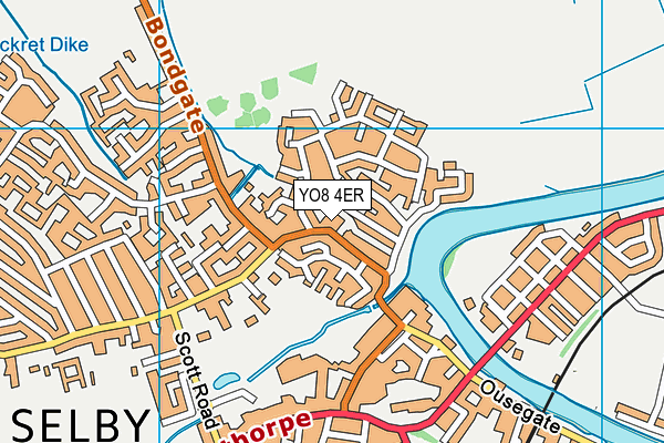 YO8 4ER map - OS VectorMap District (Ordnance Survey)