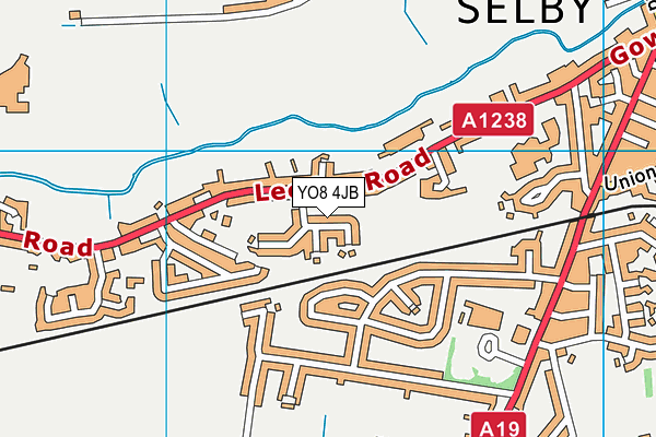 YO8 4JB map - OS VectorMap District (Ordnance Survey)