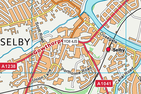 YO8 4JS map - OS VectorMap District (Ordnance Survey)