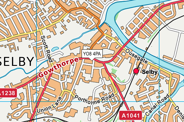 YO8 4PA map - OS VectorMap District (Ordnance Survey)