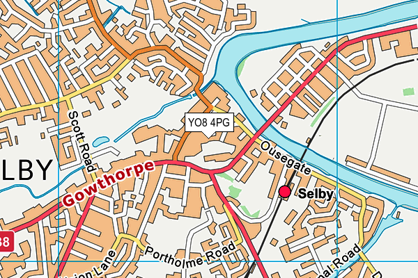 YO8 4PG map - OS VectorMap District (Ordnance Survey)