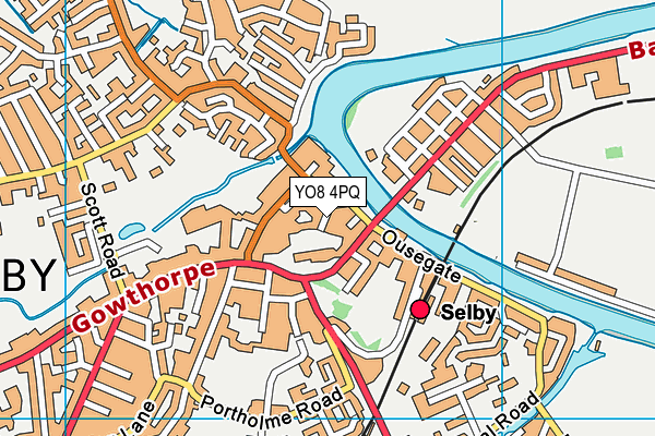 YO8 4PQ map - OS VectorMap District (Ordnance Survey)