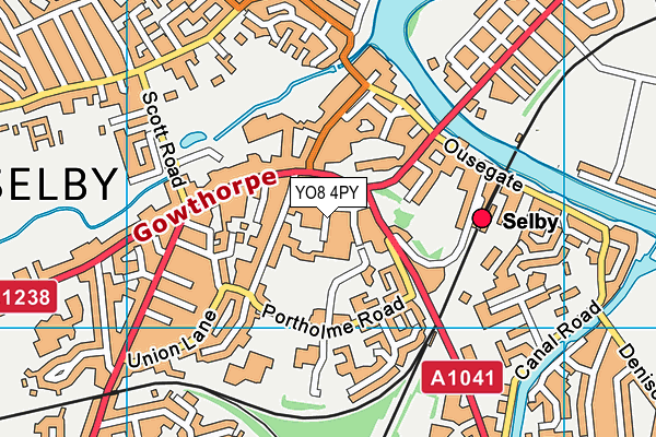 YO8 4PY map - OS VectorMap District (Ordnance Survey)