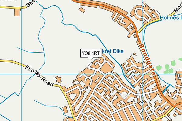 YO8 4RT map - OS VectorMap District (Ordnance Survey)