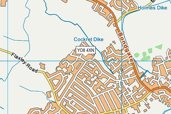 YO8 4XN map - OS VectorMap District (Ordnance Survey)