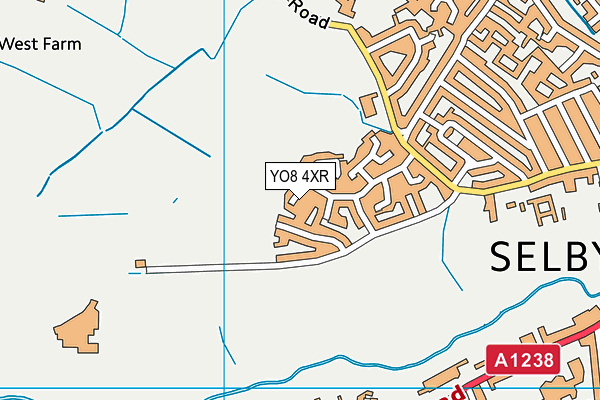 YO8 4XR map - OS VectorMap District (Ordnance Survey)