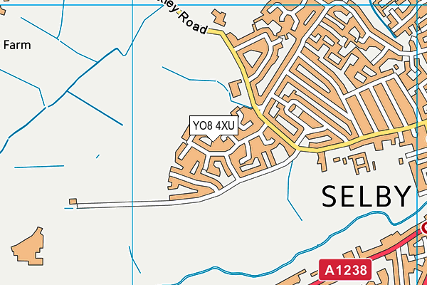 YO8 4XU map - OS VectorMap District (Ordnance Survey)