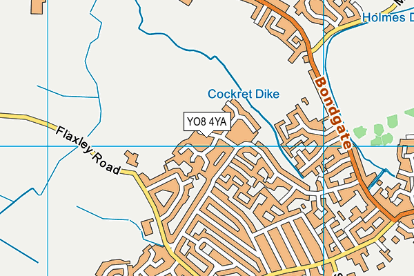 YO8 4YA map - OS VectorMap District (Ordnance Survey)