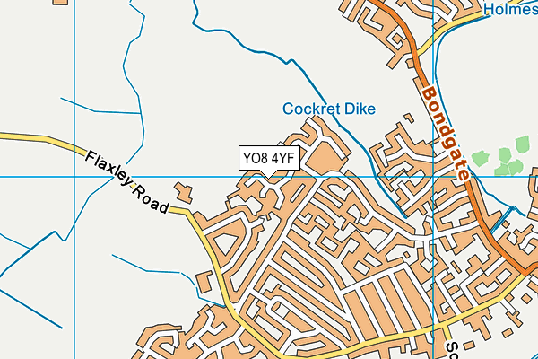 YO8 4YF map - OS VectorMap District (Ordnance Survey)