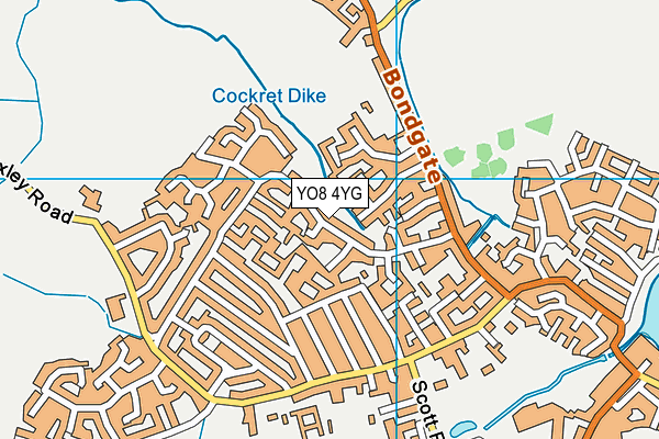 YO8 4YG map - OS VectorMap District (Ordnance Survey)