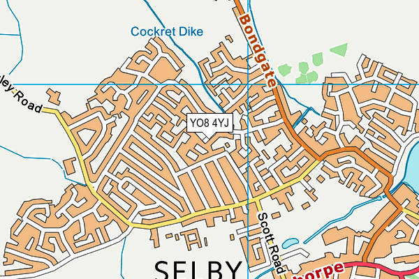 YO8 4YJ map - OS VectorMap District (Ordnance Survey)