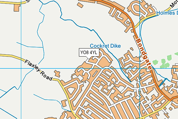 YO8 4YL map - OS VectorMap District (Ordnance Survey)