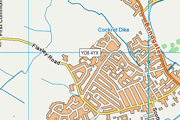 YO8 4YX map - OS VectorMap District (Ordnance Survey)