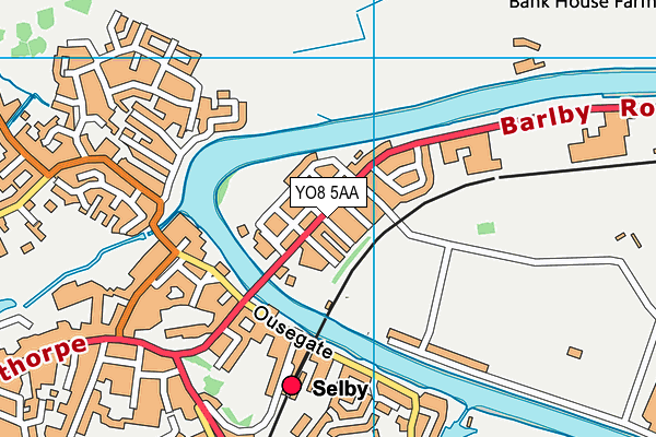 Barlby Bridge Community Primary School map (YO8 5AA) - OS VectorMap District (Ordnance Survey)