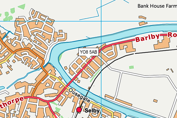 YO8 5AB map - OS VectorMap District (Ordnance Survey)