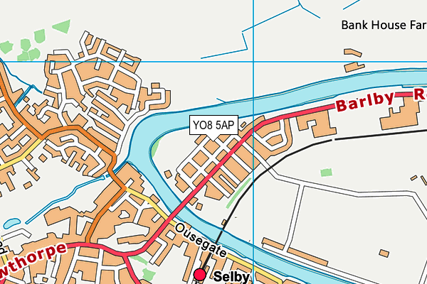 YO8 5AP map - OS VectorMap District (Ordnance Survey)