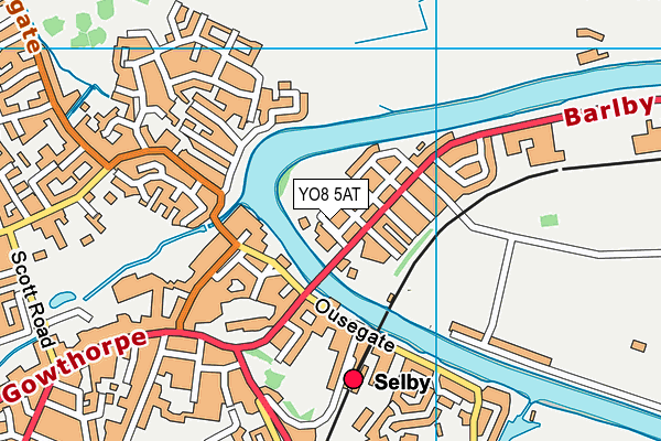 YO8 5AT map - OS VectorMap District (Ordnance Survey)
