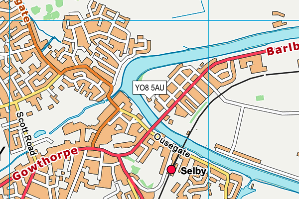 YO8 5AU map - OS VectorMap District (Ordnance Survey)
