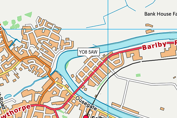 YO8 5AW map - OS VectorMap District (Ordnance Survey)