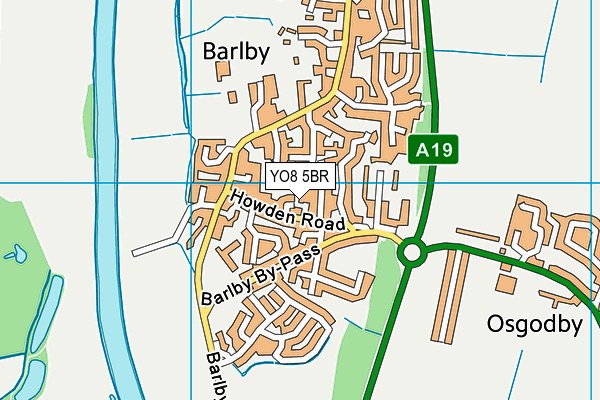YO8 5BR map - OS VectorMap District (Ordnance Survey)