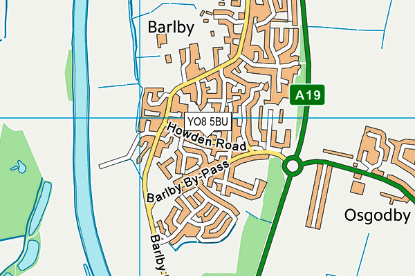 YO8 5BU map - OS VectorMap District (Ordnance Survey)