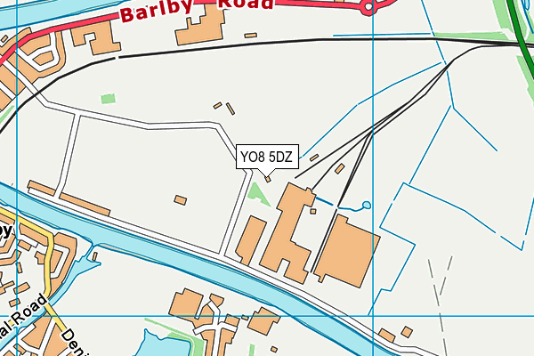 YO8 5DZ map - OS VectorMap District (Ordnance Survey)