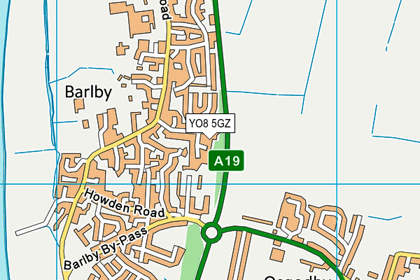 YO8 5GZ map - OS VectorMap District (Ordnance Survey)