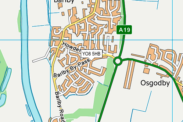 YO8 5HB map - OS VectorMap District (Ordnance Survey)