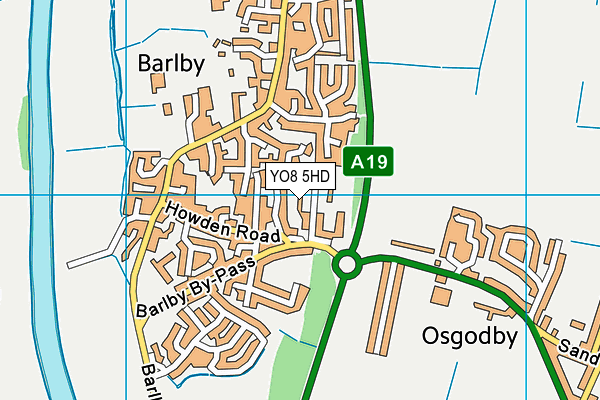 YO8 5HD map - OS VectorMap District (Ordnance Survey)