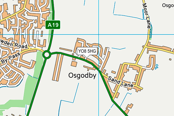YO8 5HG map - OS VectorMap District (Ordnance Survey)