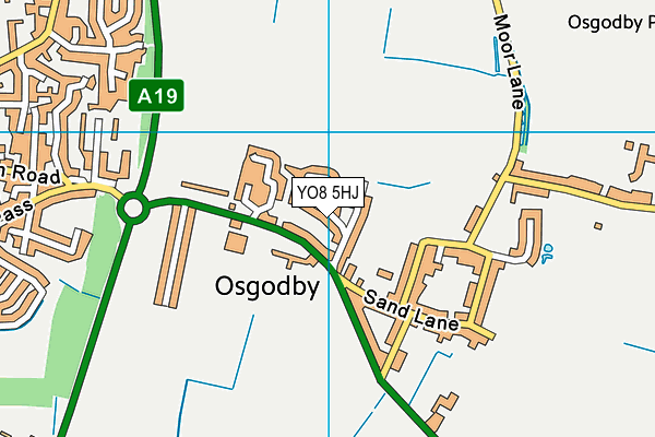 YO8 5HJ map - OS VectorMap District (Ordnance Survey)