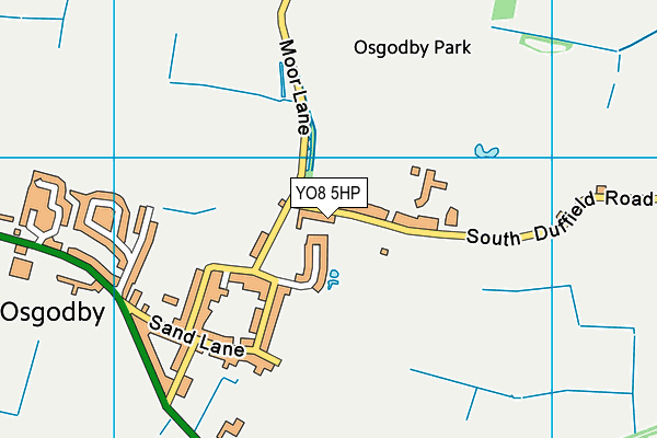 YO8 5HP map - OS VectorMap District (Ordnance Survey)