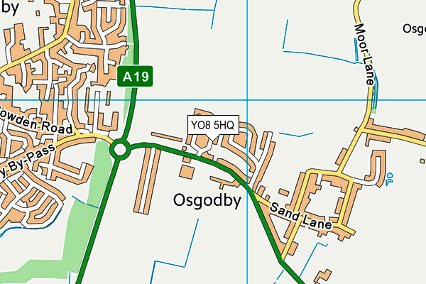 YO8 5HQ map - OS VectorMap District (Ordnance Survey)