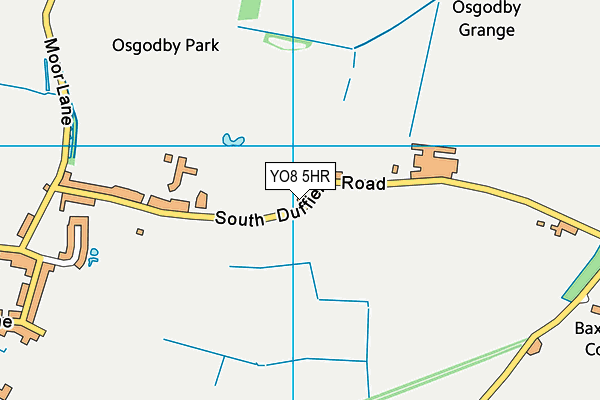YO8 5HR map - OS VectorMap District (Ordnance Survey)